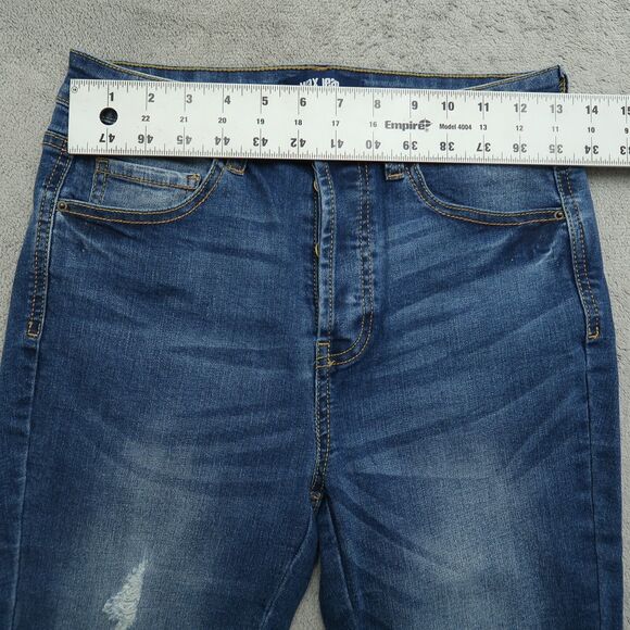 Wax Jeans Junior's Size 7/28 Blue High-Rise Skinny Denim 27" Inseam Distressed - Picture 16 of 16